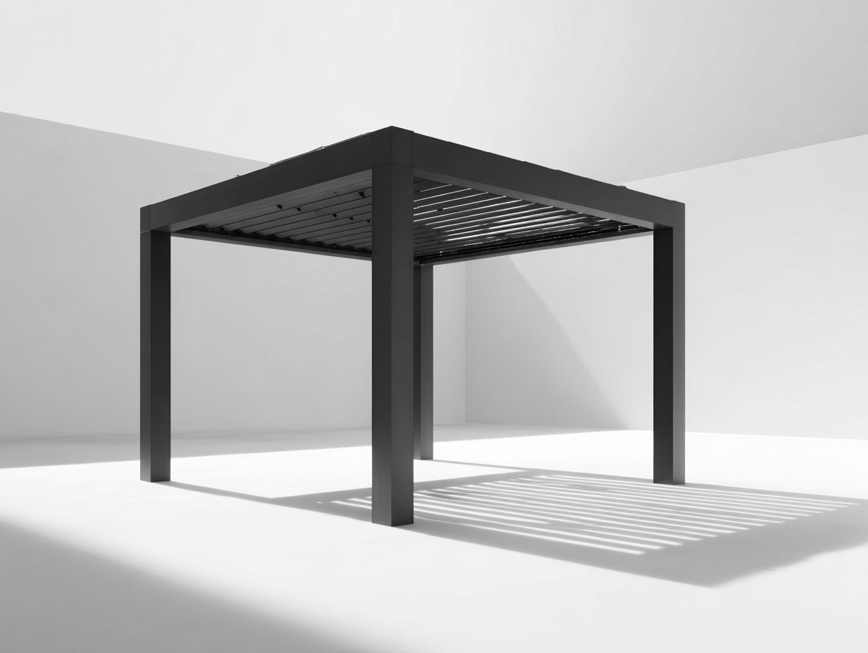 Tonnelle de jardin - aluminium - 360x300x250 cm - noir - design moderne