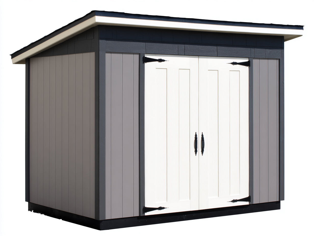 Abri de jardin - Bois - 250x190x225 cm - Gris-Blanc-Noir - Contemporain