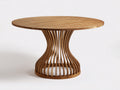 Table de jardin - bois de teck - 135x135x75 cm - bois naturel - design contemporain