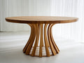Table de jardin - bois de teck - 160x160x76 cm - bois naturel - design sculptural