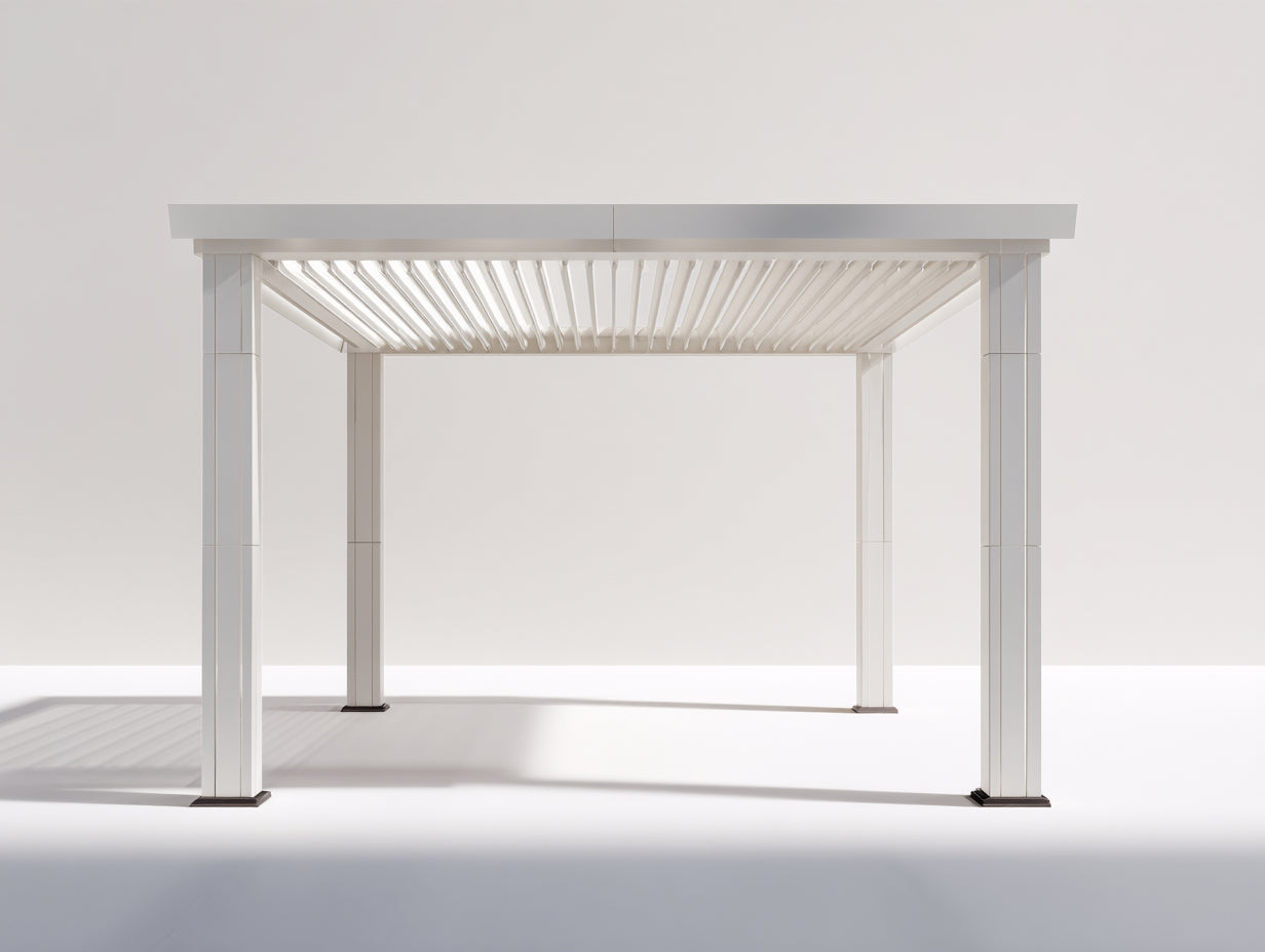 Tonnelle de jardin - aluminium - 360x300x250 cm - blanc - design contemporain