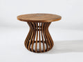 Table de jardin - bois de teck - 105x105x74 cm - bois naturel - design organique