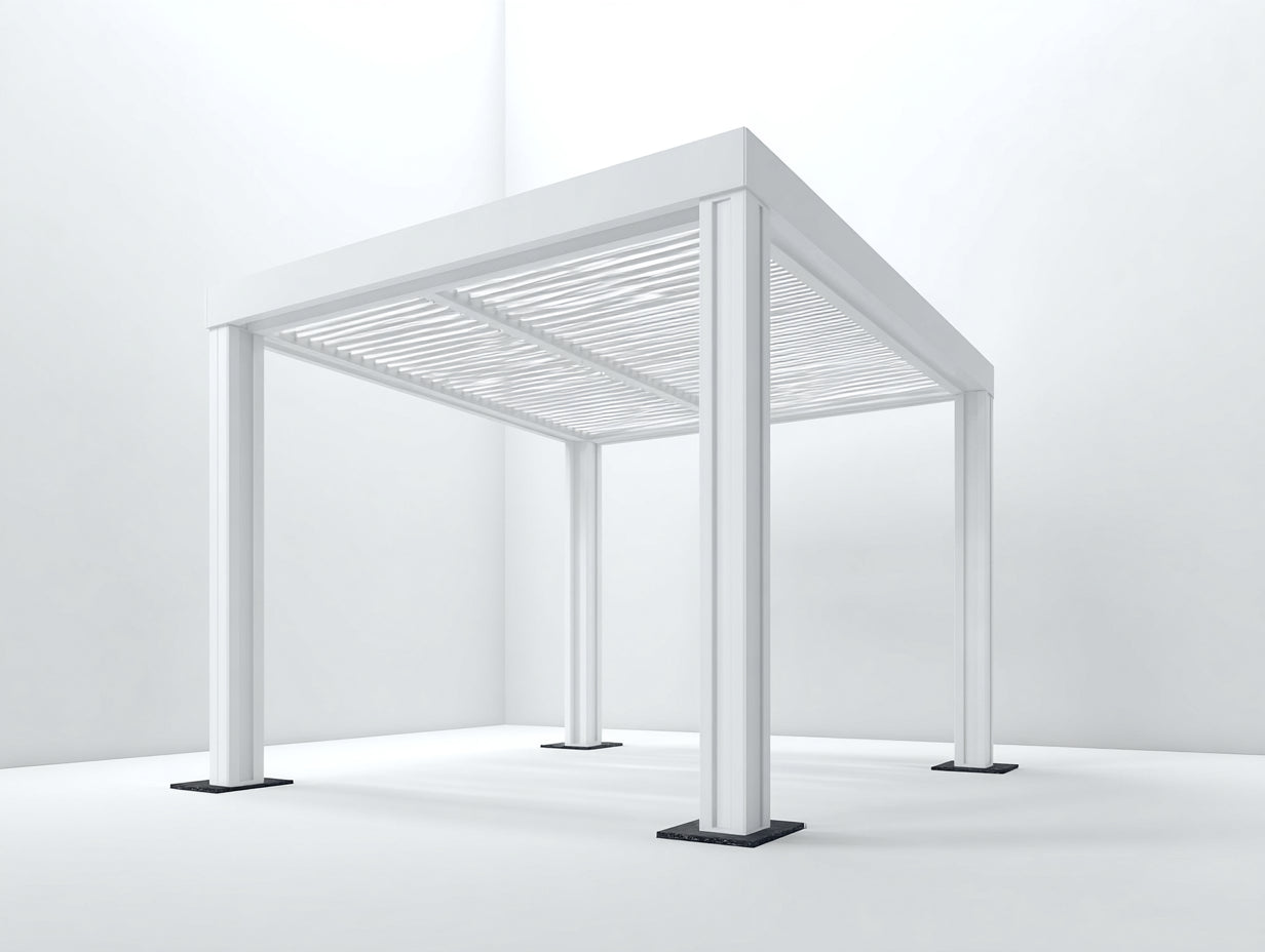 Tonnelle de jardin - aluminium - 400x300x255 cm - blanc - design contemporain