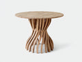 Table de jardin - bois de teck - 95x95x73 cm - bois naturel - design artisanal