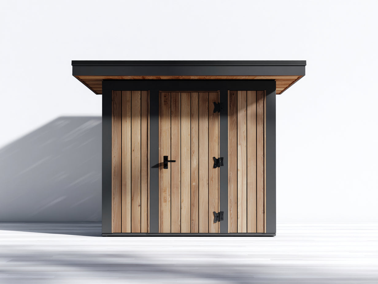 Abri de jardin - Bois - 260x200x230 cm - Bois naturel-Gris foncé - Moderne