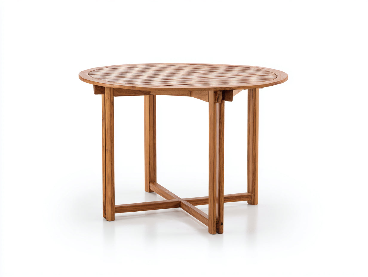Table de jardin - bois de teck - 110x110x74 cm - bois naturel - design classique