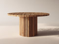 Table de jardin - bois de teck - 120x120x75 cm - bois naturel - design contemporain