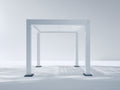 Tonnelle de jardin - aluminium - 300x300x250 cm - blanc - design minimaliste
