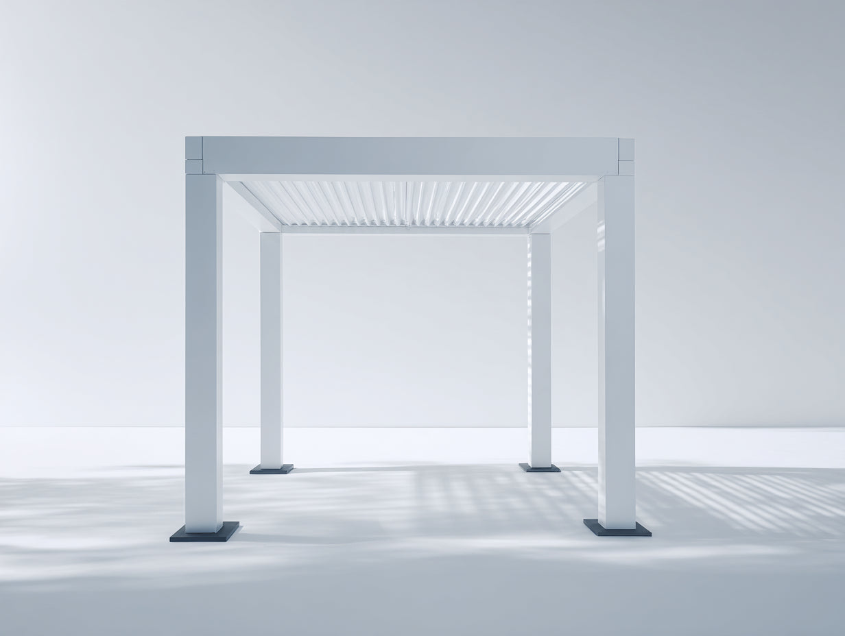 Tonnelle de jardin - aluminium - 300x300x250 cm - blanc - design minimaliste