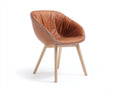 Chaise de salle à manger-Similicuir-Bois-62x60x79 cm-Marron caramel-Bois naturel-Style contemporain