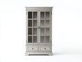 Vitrine - Bois massif-Verre trempé-Métal - 108x45x188 cm - gris clair - classique élégant