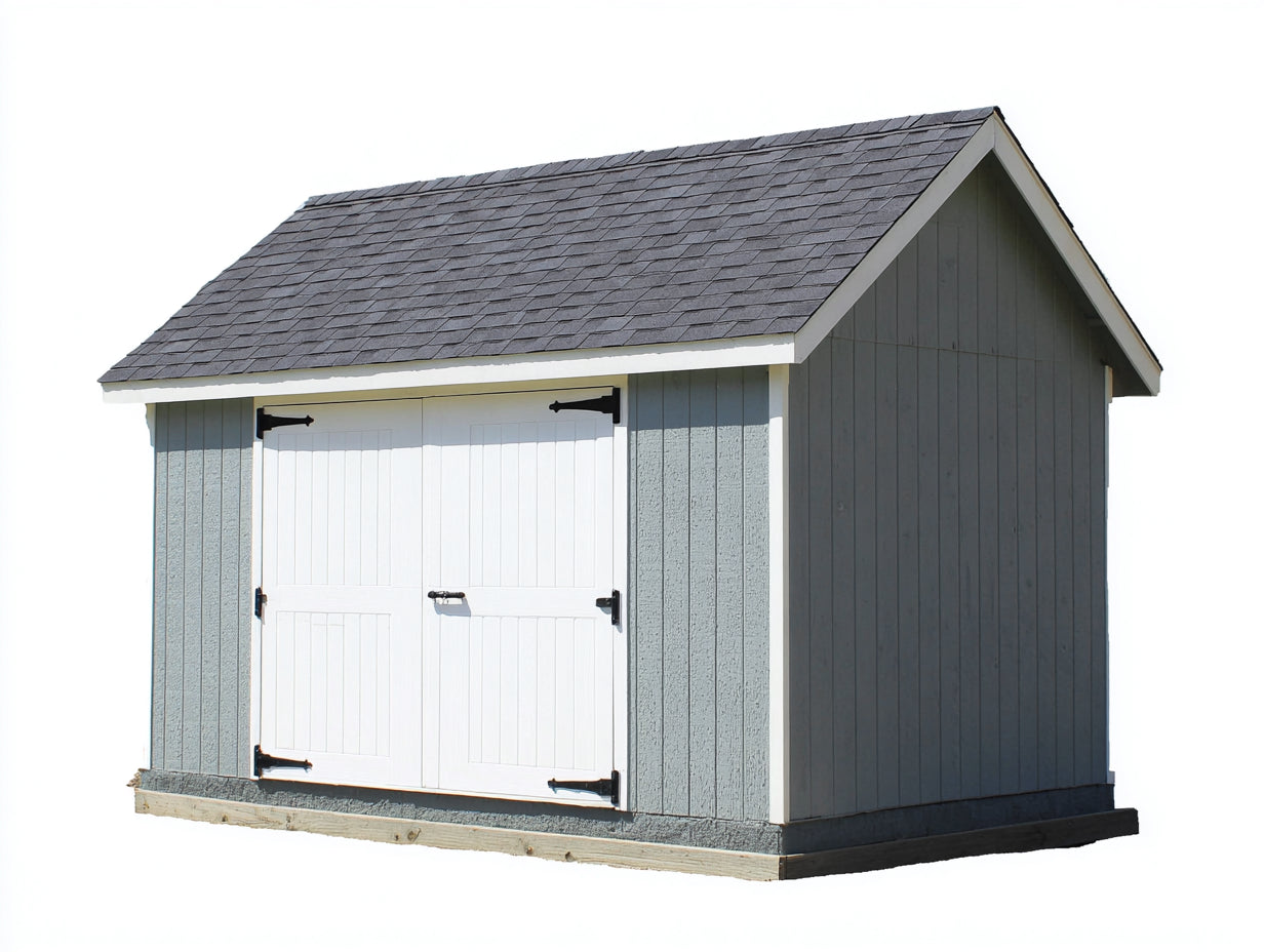Abri de jardin - Bois - 270x205x245 cm - Gris-Blanc-Noir - Traditionnel