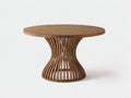 Table de jardin - bois de teck - 130x130x75 cm - bois naturel - design organique